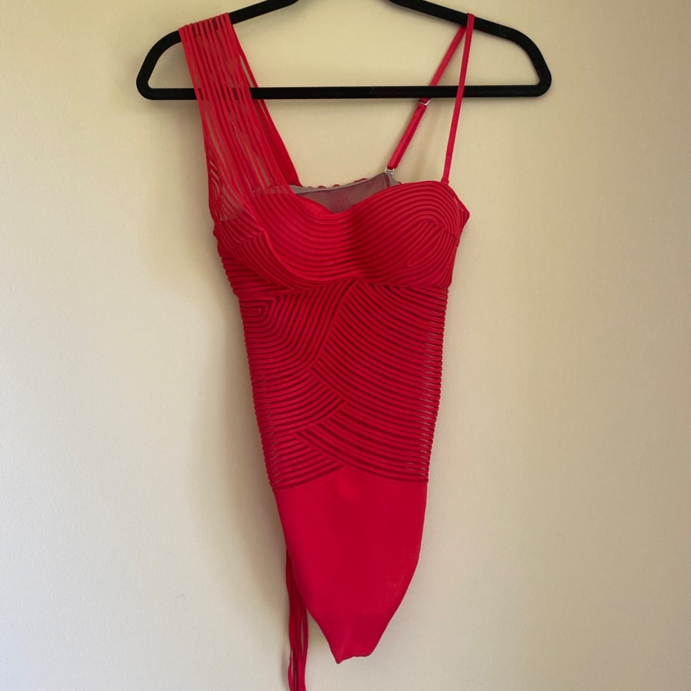 La Perla Garnet Embroidered Lace Bodysuit